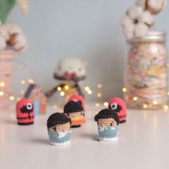 Mini characters from Squid Game amigurumi by O Recuncho de Jei