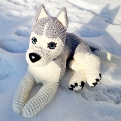 Husky Puppy no-sew pattern amigurumi by StuffTheBody