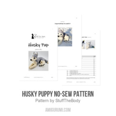 Husky Puppy no-sew pattern amigurumi pattern by StuffTheBody