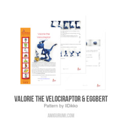 Valorie the Velociraptor & Eggbert amigurumi pattern by IlDikko