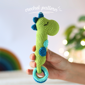 Dino rattle crochet pattern amigurumi pattern by yarnacadabra