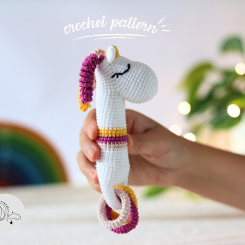 Unicorn rattle pattern amigurumi pattern by yarnacadabra