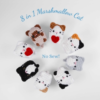 8-in-1 Marshmallow Cats amigurumi pattern by Crochet Pattern By Nina