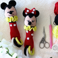 Mickey and Minnie rattle pattern amigurumi pattern by yarnacadabra