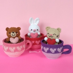 Kawaii Love Cups amigurumi by Audrey Lilian Crochet