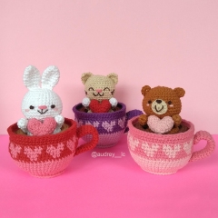 Kawaii Love Cups amigurumi pattern by Audrey Lilian Crochet