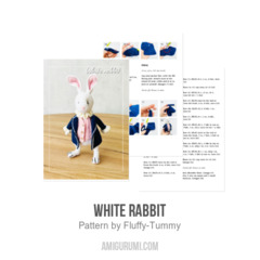 White rabbit amigurumi pattern by Fluffy Tummy