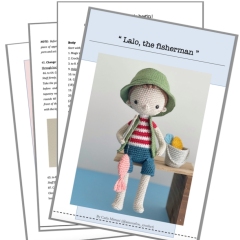 Lalo, the Fisherman amigurumi pattern by Amour Fou