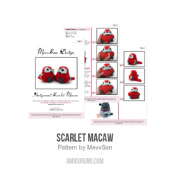 Scarlet Macaw amigurumi pattern by MevvSan
