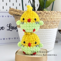 No sew 5 birds amigurumi pattern by TANATIcrochet