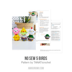 No sew 5 birds amigurumi pattern by TANATIcrochet