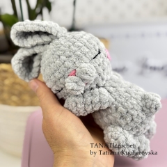 Sleeping baby rabbit amigurumi by TANATIcrochet