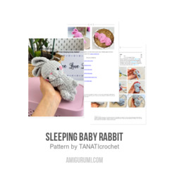 Sleeping baby rabbit amigurumi pattern by TANATIcrochet