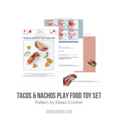 Tacos & Nachos Play Food Toy set amigurumi pattern by Elisas Crochet