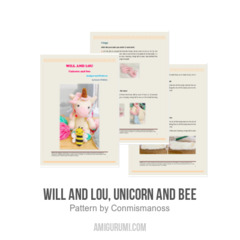 Will and Lou, Unicorn and Bee amigurumi pattern by Conmismanoss