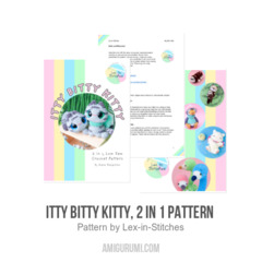 Itty Bitty Kitty, 2 in 1 Pattern  amigurumi pattern by Lex in Stitches