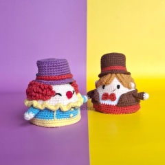 Reversible Clown and Magician amigurumi pattern by Chibiscraft