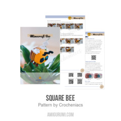 Square Bee amigurumi pattern by Crocheniacs