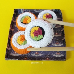 Mini Sushi Playset amigurumi by Audrey Lilian Crochet
