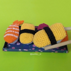 Mini Sushi Playset amigurumi pattern by Audrey Lilian Crochet
