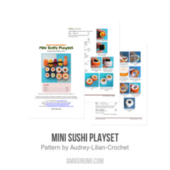Mini Sushi Playset amigurumi pattern by Audrey Lilian Crochet