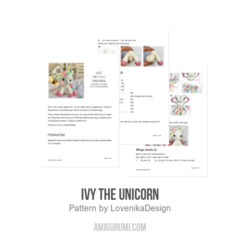 Ivy the Unicorn amigurumi pattern by LovenikaDesign