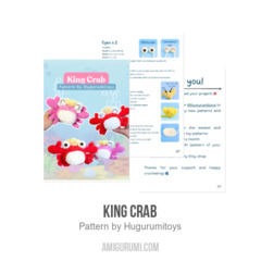 King Crab amigurumi pattern by Hugurumitoys