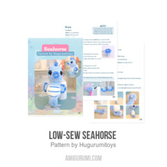 Low-Sew Seahorse  amigurumi pattern by Hugurumitoys