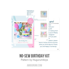 No-sew Birthday Kit amigurumi pattern by Hugurumitoys