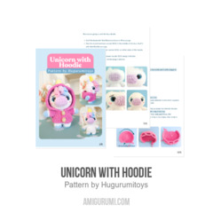 Unicorn with Hoodie amigurumi pattern by Hugurumitoys