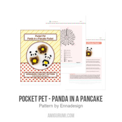 Pocket Pet - Panda in a Pancake amigurumi pattern by Emi Kanesada (Enna Design)