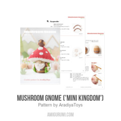 Mushroom Gnome ('Mini Kingdom') amigurumi pattern by AradiyaToys