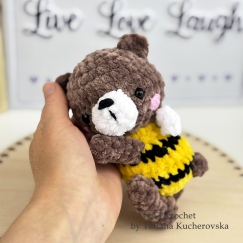 Cute sleeping baby bee-bear