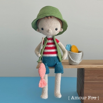 Lalo, the Fisherman amigurumi pattern by Amour Fou