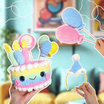 No-sew Birthday Kit amigurumi pattern by Hugurumitoys