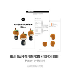 Halloween Pumpkin Kokeshi Doll amigurumi pattern by RoKiKi