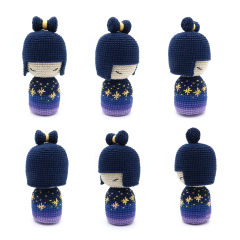 Night Kokeshi Doll amigurumi pattern by RoKiKi