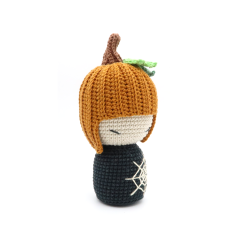 Halloween Pumpkin Kokeshi Doll amigurumi pattern by RoKiKi