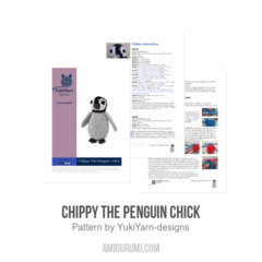 Chippy the Penguin Chick amigurumi pattern by YukiYarn Designs