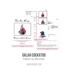 Galah Cockatoo amigurumi pattern by MevvSan