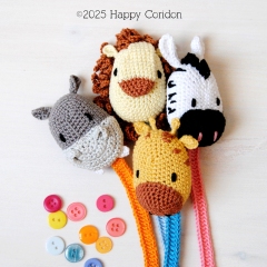 Madagascar pacifiers holders amigurumi pattern by Happy Coridon