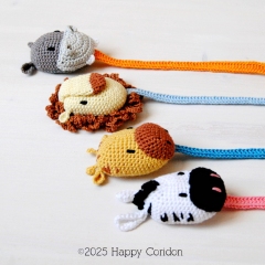 Madagascar pacifiers holders amigurumi by Happy Coridon