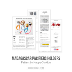 Madagascar pacifiers holders amigurumi pattern by Happy Coridon