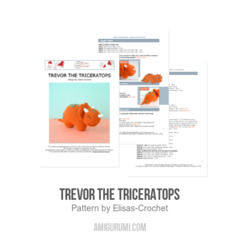 Trevor the Triceratops amigurumi pattern by Elisas Crochet