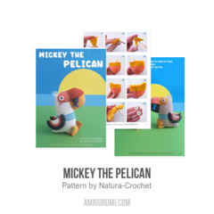 Mickey the Pelican amigurumi pattern by Natura Crochet
