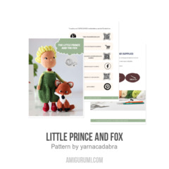 Little Prince and fox amigurumi pattern by yarnacadabra