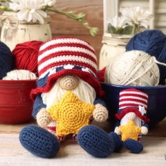 Patriotic Gnome amigurumi by Jen Hayes Creations