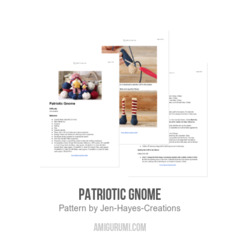 Patriotic Gnome amigurumi pattern by Jen Hayes Creations