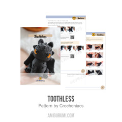 Toothless amigurumi pattern by Crocheniacs