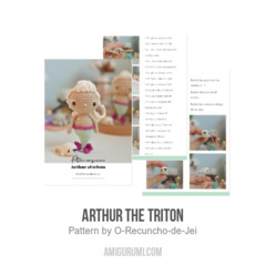 Arthur the Triton amigurumi pattern by O Recuncho de Jei